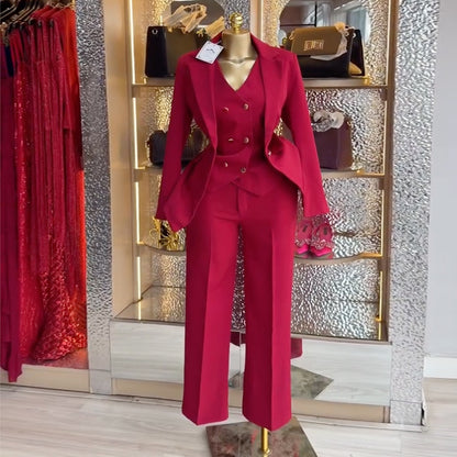 Spring New Arrival Elegant Commute Solid-Color Three-Piece Set