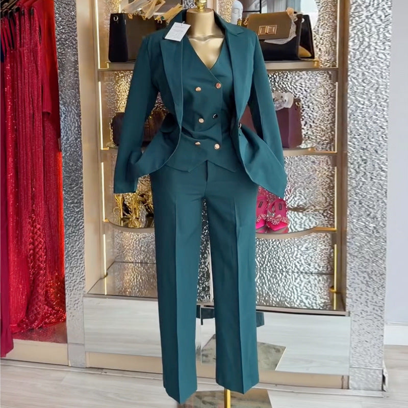 Spring New Arrival Elegant Commute Solid-Color Three-Piece Set