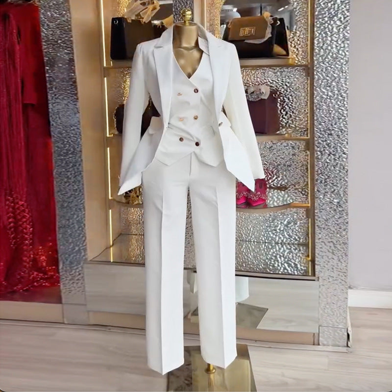 Spring New Arrival Elegant Commute Solid-Color Three-Piece Set