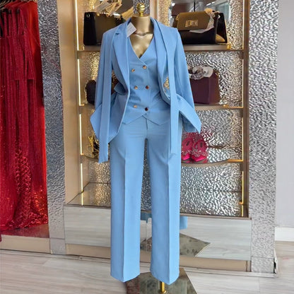 Spring New Arrival Elegant Commute Solid-Color Three-Piece Set