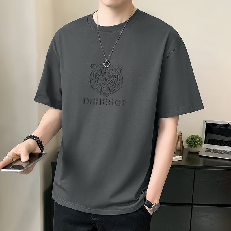 Plus-size Half-sleeve Stamped T-shirt Top