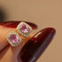 New Vintage-style Faux Rubellite Zircon Stud Earrings