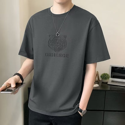 Plus-size Half-sleeve Stamped T-shirt Top