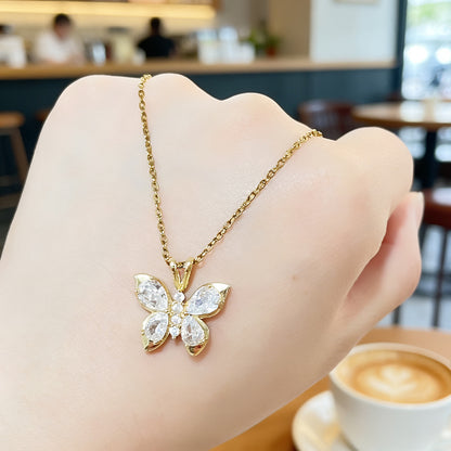 Versatile Zircon-inlaid Commute Clavicle Chain