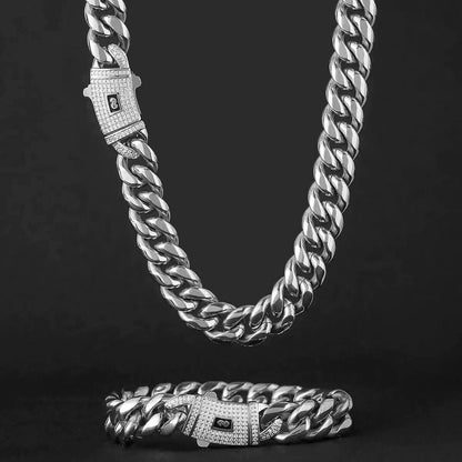 European And American Stainless Steel Cuban Link Bracelet For Men