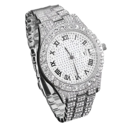 Hip-hop Watch Bracelet And Necklace Set