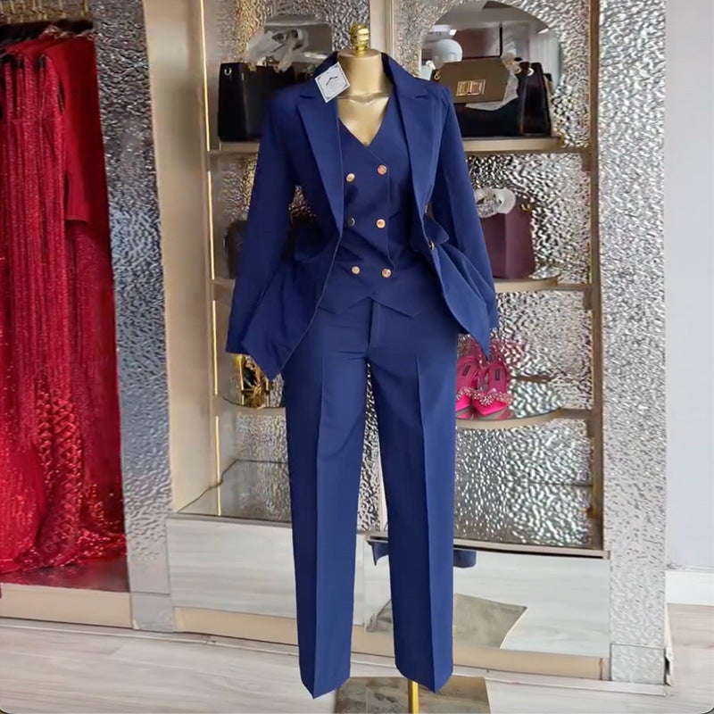 Spring New Arrival Elegant Commute Solid-Color Three-Piece Set
