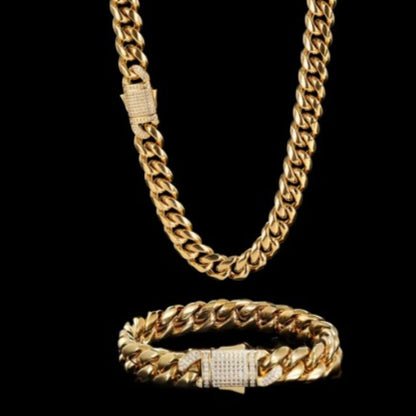 European Hip Hop Titanium Steel Necklace Ornament Stainless Steel Cuban Link Chain