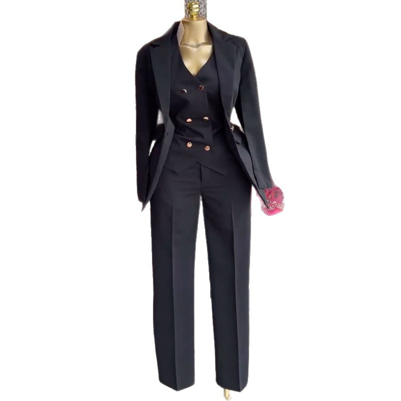 Spring New Arrival Elegant Commute Solid-Color Three-Piece Set