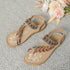 Bohemian Thong Sandals Summer Fashion Flowers Flat Beach Shoes For Women
